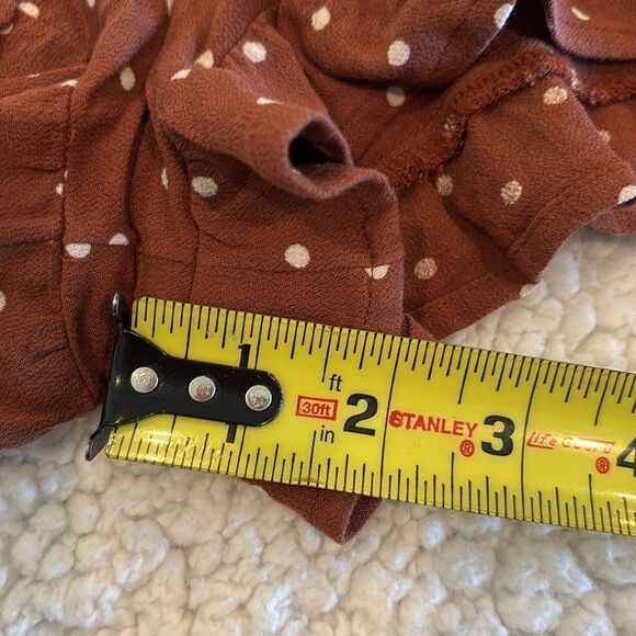 AMERICAN EAGLE brown polka dot ruffle elastic waist wrap skort women’s size XS - Picture 5 of 9